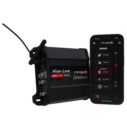 Imagem de Módulo Amplificador Stetsom HL400.4 DSPlayer 400w Rms 4 Canais 2 Ohms Bluetooth USB FM Equalizador Player MP3