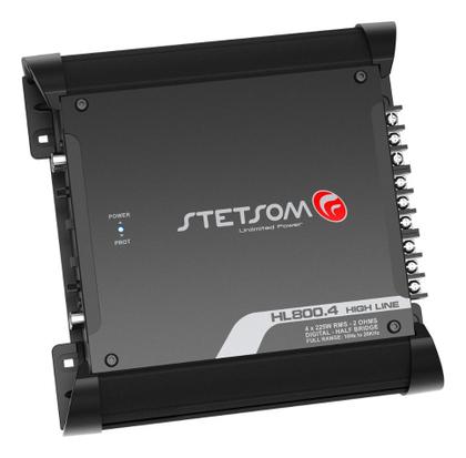 Imagem de Módulo Amplificador Stetsom HL800.4 800W + 2 Cabos RCA 5 Metros + 2 Cabos Y
