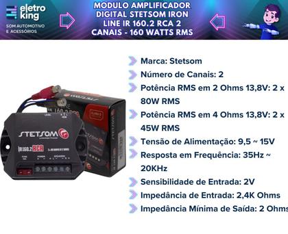 Imagem de Módulo Amplificador Stetsom Ir 160 Watts RMS 2 Ohms Rca