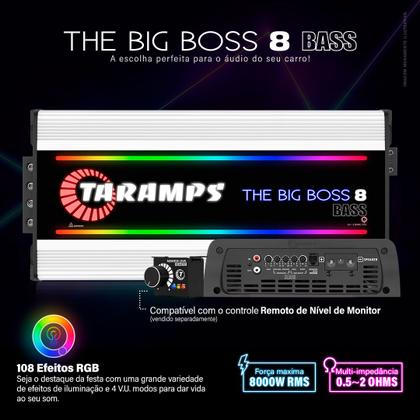 Imagem de Módulo Amplificador Taramps The Big Boss 8 Bass 8000 Watts Branco - Multi-Impedância 0,5 a 2 Ohms