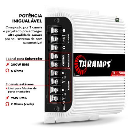 Imagem de Módulo Amplificador Taramps TL 1500 3 Canais 390w Rms 2 Ohms Som Automotivo