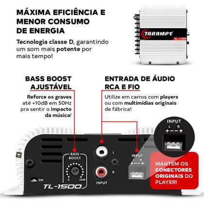 Imagem de Módulo Amplificador Taramps TL 1500 3 Canais 390w Rms 2 Ohms Som Automotivo