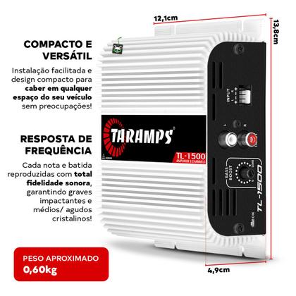 Imagem de Módulo Amplificador Taramps TL 1500 3 Canais 390w Rms 2 Ohms Som Automotivo