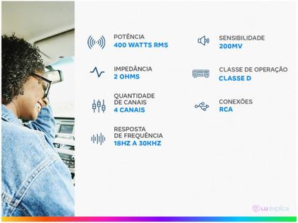 Imagem de Módulo Amplificador Taramps TS 400x4  - 400 Watts RMS 2 Ohms 4 Canais