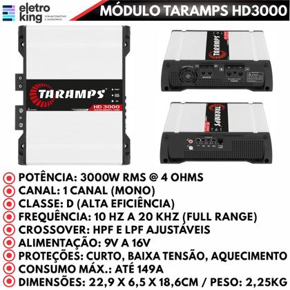 Imagem de Módulo Amplificador Taramps TS400x4 400W e HD3000 3000W 1 Canal 4 Ohms com Processador STX2448 4 Vias