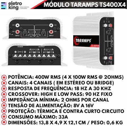 Imagem de Módulo Amplificador Taramps TS400x4 400W e HD3000 3000W 1 Canal 4 Ohms com Processador STX2448 4 Vias