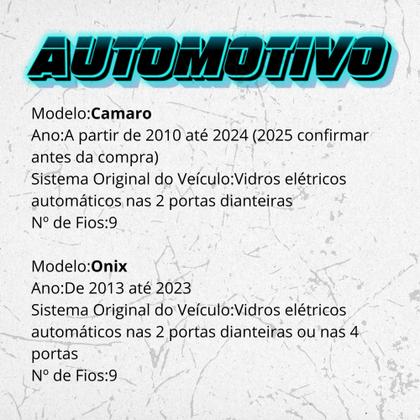 Imagem de Módulo Automação de Vidro Elétrico Compatível c/ Camaro, Onix, Prisma Tury - PRO1.3