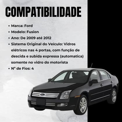 Imagem de Módulo Automação de Vidro Elétrico compatível com Carro Fusion 2009 a 2012 Tury - PRO4.15DM
