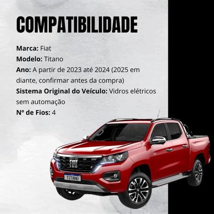 Imagem de Módulo Automação de Vidro Elétrico compatível com Titano a partir de 2023 Tury - PRO4.46LONGAK