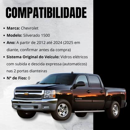 Imagem de Módulo Automação Vidro Elétrico compatível com Silverado 1500 a partir de 2012 Tury - PRO4.159LONGAJ