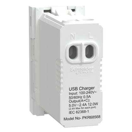 Imagem de Modulo C/ 2 Usb Tipo A + C 2.4A Br Orion S70547204 Schneider