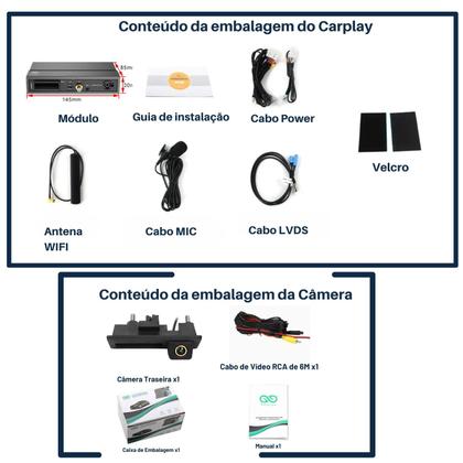 Imagem de Módulo Carplay Plug And Play Android Auto Sem Fio Com Câmera de Ré AHD 720P Para Audi A1 Q3 RMC 2G