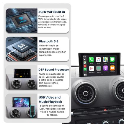 Imagem de Módulo Carplay Sem fio Android Auto Plug and Play Wireless Para Audi A3 MIB