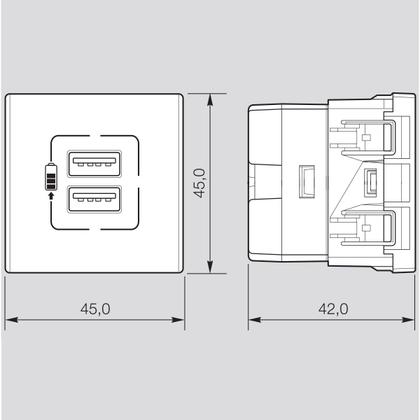 Imagem de Módulo Carregador 2x USB Tipo A+C 3A Preto Pial Plus+