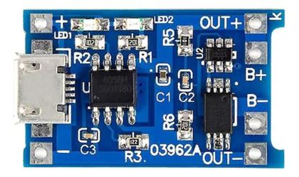 Imagem de Módulo Carregador Bateria Litio Tp4056 Micro Usb C Proteção