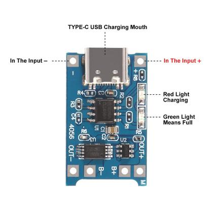 Imagem de Módulo carregador de bateria AITRIP TP4056 tipo C USB 5V 1A x10