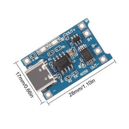 Imagem de Módulo carregador de bateria AITRIP TP4056 tipo C USB 5V 1A x10