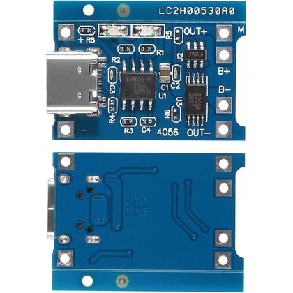 Imagem de Módulo Carregador De Bateria De Lítio 18650 TP4056 De Função Dupla 5V 1A Tipo C 100un