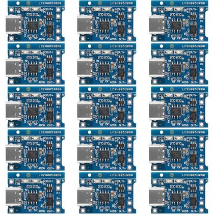 Imagem de Módulo Carregador De Bateria De Lítio 18650 TP4056 De Função Dupla 5V 1A Tipo C 100un