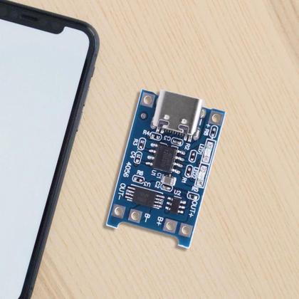 Imagem de Módulo Carregador Portátil TP4056 Para Baterias De Lítio 1A Tipo C Micro USB 4.5V-5V