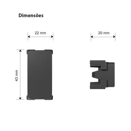 Imagem de Módulo Cego Cobertura Discreta MarGirius B3 Grafite
