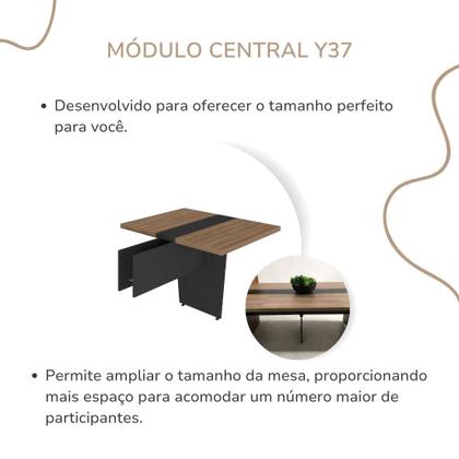 Imagem de Modulo Central Mesa de Reunião Artany Y37 Cor Nogal com Preto