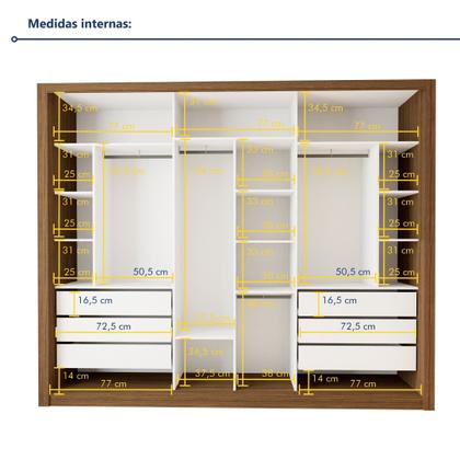 Imagem de Módulo Closet Casal sem Portas 6 Gavetas Itália