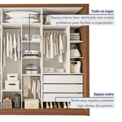 Imagem de Módulo Closet Casal sem Portas 6 Gavetas Itália