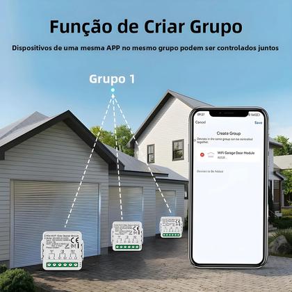 Imagem de Módulo Controlador Inteligente Para Abertura De Porta De Garagem Tuya Zigbee WiFi Controle Por Voz