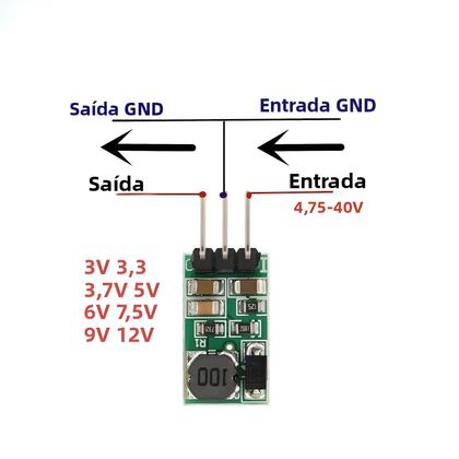 Imagem de Módulo Conversor Buck Step down De 5-40V Para 1A, Placa Reguladora De Tensão DC-DC 3V 3.3V 3.7V 5V