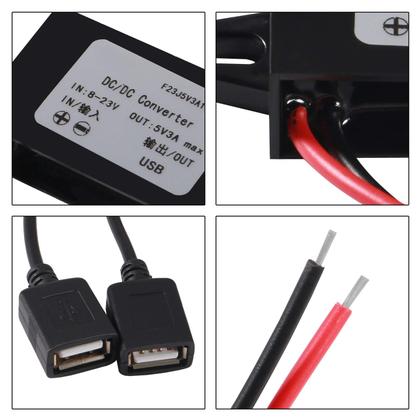Imagem de Módulo conversor de carro AITRIP 12V a 5V 3A 15W com 2 USB
