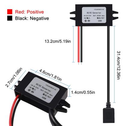 Imagem de Módulo conversor de carro AITRIP 12V a 5V 3A 15W com 2 USB