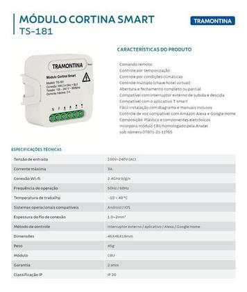 Módulo Cortina Smart Led Tramontina Controle Sua Cortina - Tramontina Eletrik S.a. Imagem de Módulo Cortina Smart Led Tramontina Controle Sua Cortina