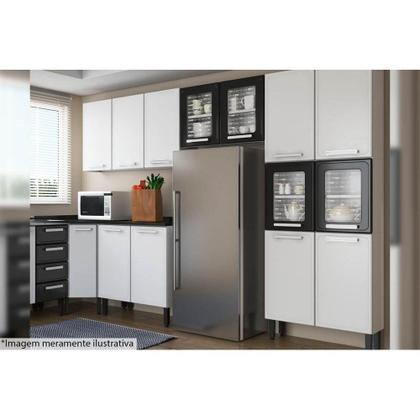 Imagem de Módulo Cozinha Bertolini Evidence Armário 7006 2 Portas c/Vidro Branco