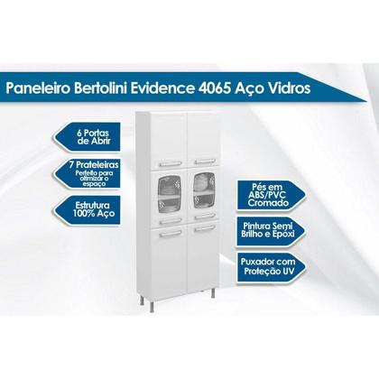 Imagem de Módulo Cozinha Bertolini Evidence Paneleiro 7039 6 Portas (2 de Vidro) Branco