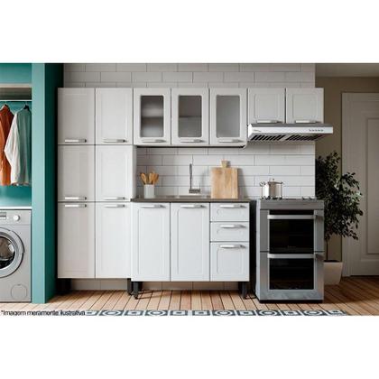 Imagem de Módulo Cozinha Bertolini Múltipla 6015 3 Portas e 2 Gavetas Branco/Preto