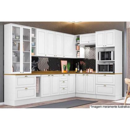 Imagem de Módulo Cozinha Henn Americana Armário Canto Reto c/ 1 Porta Branco