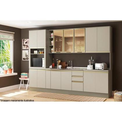 Imagem de Módulo Cozinha Henn Connect Balcão Porta Condimentos c/Tampo Duna/Cristal