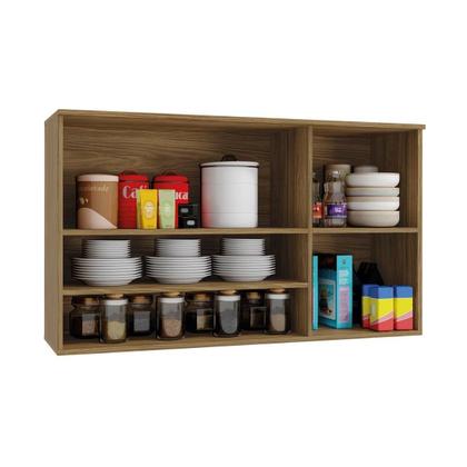 Imagem de Módulo Cozinha Kappesberg Botanic Armário Botanic M635 Nicho c/ 2 Portas c/ Tela 120cm Nogueira - Kappesberg