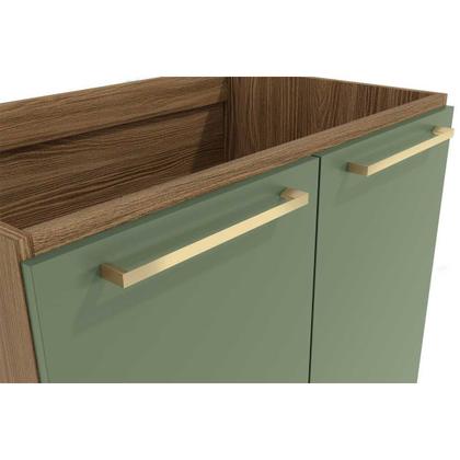 Imagem de Módulo Cozinha Kappesberg Botanic Balcão Botanic M623 p/Cooktop 2 Portas c/Tampo 80cm Nogueira/Fendi/Preto Brilho - Kappesberg