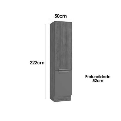 Imagem de Módulo Cozinha Kappesberg Botanic Paneleiro Botanic M619 c/ 2 Portas 50cm Nogueira/Verde - Kappesberg