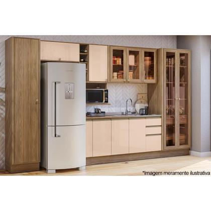 Imagem de Módulo Cozinha Kappesberg Curve Balcão Curve N621 c/ Porta Condimento s/Tampo 20cm Nogueira/Macadamia-Kappesberg