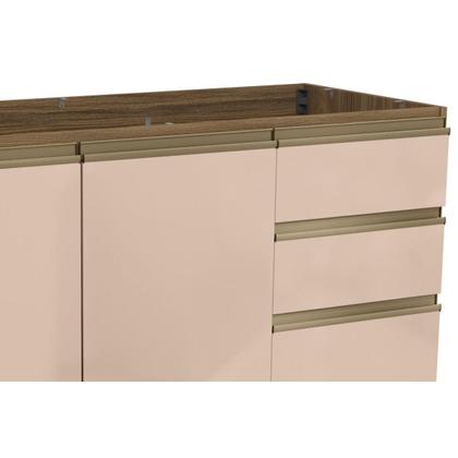 Imagem de Módulo Cozinha Kappesberg Curve Balcão p/ Pia Curve N626 c/ 2 Portas e 3 Gavetas s/Tampo 120 cm Nogueira/Macadamia-Kappesberg