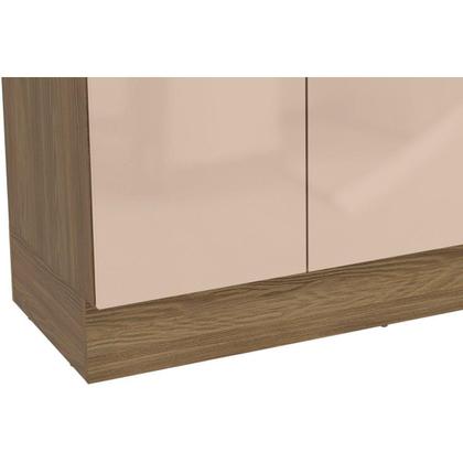 Imagem de Módulo Cozinha Kappesberg Curve Balcão p/ Pia Curve N626 c/ 2 Portas e 3 Gavetas s/Tampo 120 cm Nogueira/Macadamia-Kappesberg