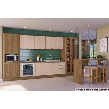 Imagem de Módulo Cozinha Kappesberg Curve Curve Gourmet N632 c/ 2 Gavetas 107x150cm Nogueira-Kappesberg