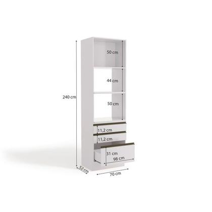 Imagem de Módulo Cozinha Kappesberg Maxxi Paneleiro G750 c/ 1 Porta e 3 Gavetas Nogal