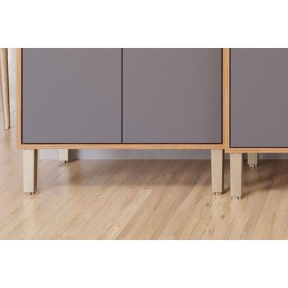 Imagem de Módulo Cozinha MGM Divina 5 Peças (2Aéreos+2Balcões+1TorreQuente) C5P187 Freijo/Titanium-MGM