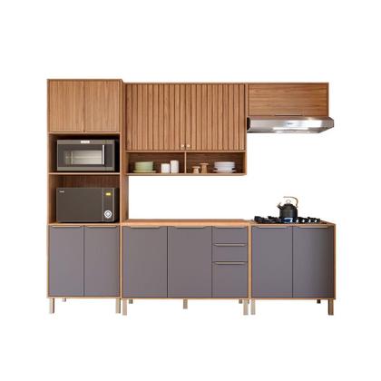 Imagem de Módulo Cozinha MGM Divina 5 Peças (2Aéreos+2Balcões+1TorreQuente) C5P187 Freijo/Titanium-MGM