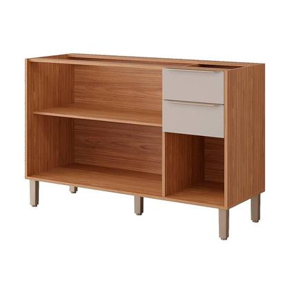 Imagem de Módulo Cozinha MGM Divina Balcão c/ 3 Portas e 2 Gavetas s/Tampo 120cm Freijo/Titanium-MGM