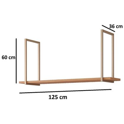 Imagem de Módulo Cozinha MGM Divina Prateleira Suspensa 125cm Cinamomo-MGM